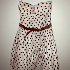 short white and black polka dot dress